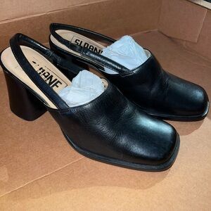 Sloane Black Leather Mules